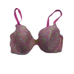 Victoria's Secret Demi-Buste Bra 38DD Floral Pink Colorful Convertible Straps
